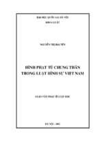 Hình phạt tù chung thân trong luật hình sự việt nam