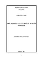 Pháp luật về quyền của người sử dụng đất ở việt nam