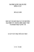 Một số vấn đề pháp lý về thương mại điện tử trong điều kiện việt nam hội nhập quốc tế