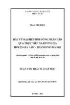 Bầu cử đại biểu hội đồng nhân dân qua thực tiễn xã dương xá, huyện gia lâm   thành phố hà nội