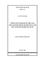 Pháp luật về giải quyết việc làm cho lao động dôi dư do đổi mới và sắp xếp lại doanh nghiệp nhà nước