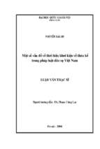 Một số vấn đề về thời hiệu khởi kiện về thừa kế trong pháp luật dân sự việt nam