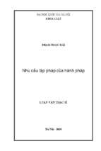 Nhu cầu lập pháp của hành pháp