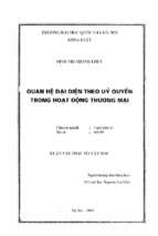 Quan hệ đại diện theo uỷ quyền trong hoạt động thương mại