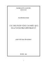 Các giải pháp nâng cao hiệu quả trợ giúp pháp lý