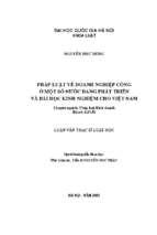 Pháp luật về doanh nghiệp công ở một số nước đang phát triển và bài học kinh nghiệm cho việt nam