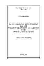 Sự tác động qua lại giữa pháp luật và đạo đức trong điều kiện xây dựng nhà nước pháp quyền xã hội chủ nghĩa ở việt nam