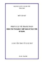 Pháp luật về thanh toán bằng thư tín dụng ở việt nam và thực tiễn áp dụng