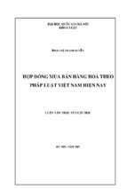 Hợp đồng mua bán hàng hóa theo pháp luật việt nam hiện nay