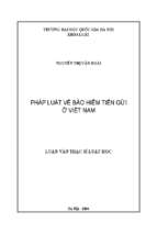 Pháp luật về bảo hiểm tiền gửi ở việt nam