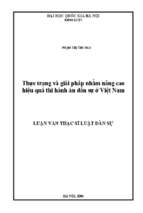 Thực trạng và giải pháp nhằm nâng cao hiệu quả thi hành án dân sự ở việt nam