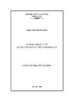 đảm bảo pháp lý về quyền con người ở việt nam hiện nay