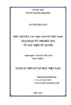 Tiểu thuyết các nhà văn nữ việt nam giai đoạn từ 1986 đến 2010   từ góc nhìn nữ quyền