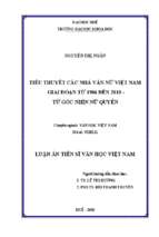 Tiểu thuyết các nhà văn nữ việt nam giai đoạn từ 1986 đến 2010   từ góc nhìn nữ quyền