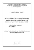 Quản lý hoạt động giáo dục kỹ năng tự bảo vệ cho học sinh tiểu học ở các xã miền núi thành phố hà nội tt tiếng anh