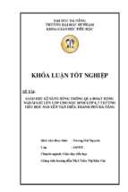 Giáo dục kĩ năng sống thông qua hoạt động ngoài giờ lên lớp cho học sinh lớp 4,5 trường tiểu học nguyễn văn trỗi, thành phố đà nẵng