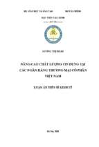 Nâng cao chất lượng tín dụng tại các ngân hàng thương mại cổ phần việt nam