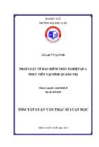 Luận văn pháp luật về bảo hiểm thất nghiệp, qua thực tiễn tại tỉnh quảng trị tt.