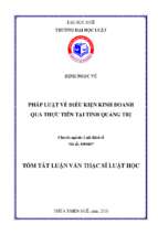 Luận văn pháp luật về điền kiện đăng ký kinh doanh, qua thực tiễn tại tỉnh quảng trị tt.