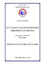 Luận văn xử lý hành vi xâm phạm nhãn hiệu theo pháp luật việt nam tt.