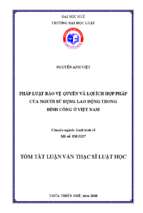 Luận văn pháp luật bảo vệ quyền và lợi ích hợp pháp của người sử dụng lao động trong đình công ở việt nam tt.