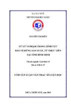 Luận văn xử lý vi phạm trong lĩnh vực  bảo vệ rừng, qua thực tiễn tỉnh bình định tt.