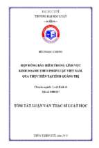 Luận văn hợp đồng bảo hiểm trong lĩnh vực kinh doanh theo pháp luật việt nam, qua thực tiễn tại tỉnh quảng trị tt.