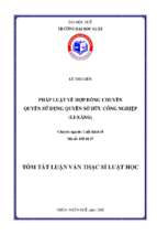 Luận văn pháp luật về hợp đồng chuyển quyền sử dụng quyền sở hữu công nghiệp (li  xăng) tt.