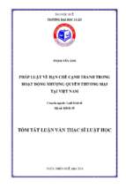 Luận văn pháp luật về hạn chế cạnh tranh trong hoạt động nhượng quyền thương mại tại việt nam tt.