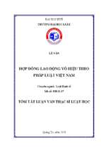 Luận văn hợp đồng lao động vô hiệu theo pháp luật việt nam tt.