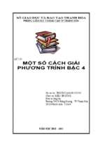 Skkn một số cách giải phương trình bậc 4