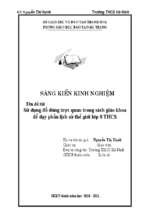 Skkn sử dụng đồ dùng trực quan trong sách giáo khoa để dạy phần lịch sử thế giới lớp 8 thcs