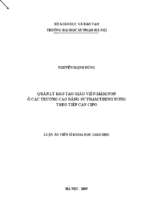 Quản lý đào tạo giáo viên mầm non ở các trường cao đẳng sư phạm trung ương theo tiếp cận cipo