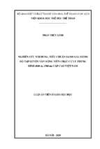 Nghiên cứu nội dung, tiêu chuẩn đánh giá trình độ tập luyện vận động viên chạy cự ly trung bình (800 m, 1500 m) cấp cao việt nam