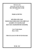 đời sống dân gian trong hoạt động bảo tàng hiện nay (nghiên cứu trường hợp bảo tàng thành phố hồ chí minh) tt