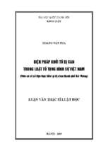 Biện pháp khởi tố bị can trong luật tố tụng hình sự việt nam (trên cơ sở số liệu thực tiễn tại địa bàn thành phố hải phòng)