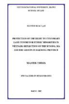 Protection of the right to customary land tenure for ethnic minorities in vietnam reflection on the m’nong, ma and e de groups in dak nong province