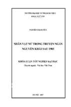 Luận văn nhân vật nữ trong truyện ngắn nguyễn khải sau 1985