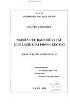 Nghiên cứu bào chế vi cầu gliclazid giải phóng kéo dài