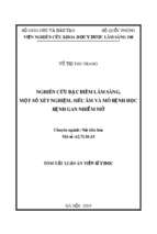 Luận văn nghiên cứu đặc điểm lâm sàng, một số xét nghiệm, siêu âm và mô bệnh học bệnh gan nhiễm mỡ tt