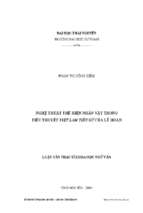 Luận văn nghệ thuật thể hiện nhận vật trong tiểu thuyết việt lam tiểu sử của lê hoan