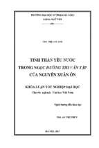 Luận văn tinh thần yêu nước trong ngọc đường thi văn tập của nguyễn xuân ôn