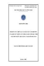 Nghiên cứu chế tạo và khảo sát ảnh hưởng của một số thông số công nghệ đến đặc tính của pin nhiên liệu màng trao đổi proton
