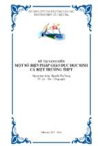 Skkn   một số biện pháp giáo dục học sinh cá biệt bậc học thpt