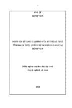 ĐỀ TÀI NGHIÊN CỨU KHOA HỌC CẤP CƠ SỞ CHUYÊN NGÀNH NỘI KHOA ĐÁNH GIÁ KẾT QUẢ CẦM MÁU CỦA KỸ THUẬT THẮT VỠ GIÃN TĨNH MẠCH THỰC QUẢN TRÊN BỆNH NHÂN XƠ GAN TẠI BỆNH VIỆN