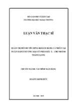 Quản trị rủi ro tín dụng khách hàng cá nhân tại ngân hàng thương mại cổ phần bắc á chi nhánh thăng long