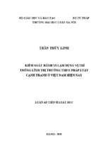 Kiểm soát hành vi lạm dụng vị trí thống lĩnh thị trường theo pháp luật cạnh tranh ở việt nam hiện nay