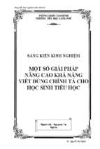 Skkn một số giải pháp nâng cao khả năng viết đúng chính tả cho học sinh tiểu học