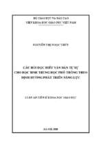 Câu hỏi đọc hiểu văn bản tự sự cho học sinh trung học phổ thông theo định hướng phát triển năng lực