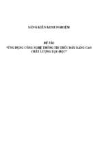 Skkn ứng dụng cntt thúc đẩy nâng cao chất lượng dạy   học trong trường thcs